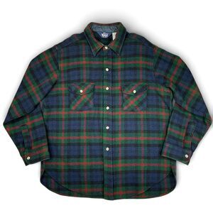 Vintage Woolrich Mens XL Shirt Plaid Wool Flannel Pockets Outdoor Made in USA